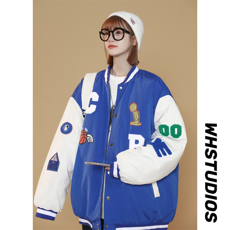 2023升级款开衫棒球服夹克 加棉棉衣棉服女袄外套3331-P80 控118图片