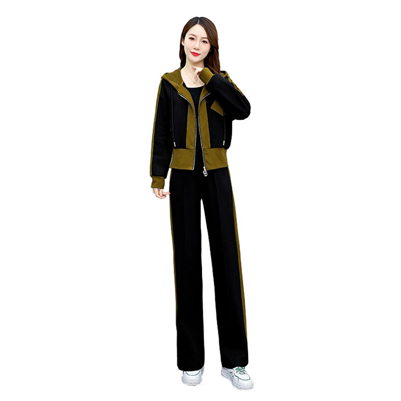 2023新款春秋季大码休闲套装女洋气减龄妈妈卫衣运动服两件套,女装套装/套裙,妙形