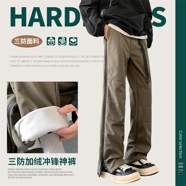 冬季新款军绿色加绒加厚户外冲锋裤保暖棉裤A3116-1-K1211P68控85,男装棉衣,星座906（原电商a316-1）