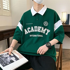 84068-P40polo衫短袖男士夏季青少年学生半袖ins港风百搭潮牌t恤，男装T恤，电商D310B