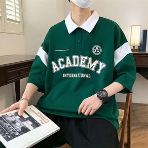 84068-P40polo衫短袖男士夏季青少年学生半袖ins港风百搭潮牌t恤图片