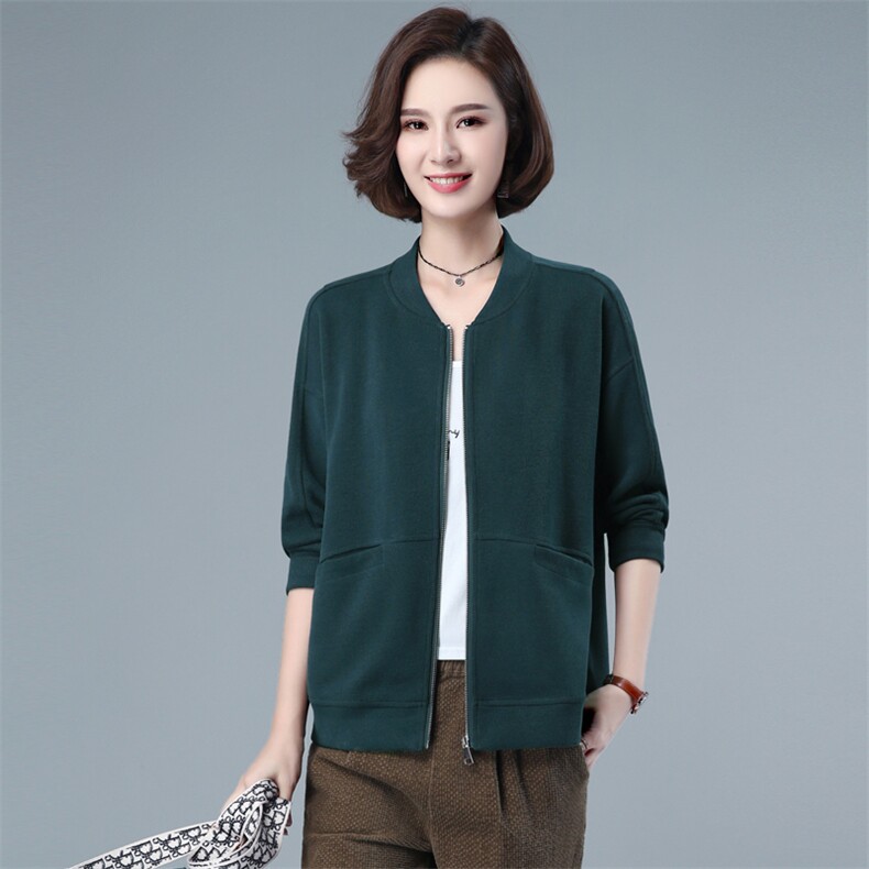2022年秋季新款短外套女士短款韩版宽松显瘦棒球服女拉链开衫,女装短外套,简韵佳