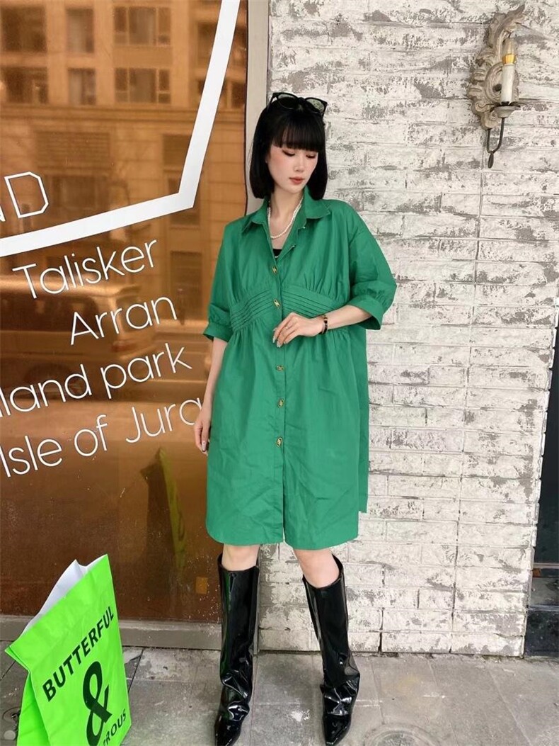 爱美欧夏季新款现货衬衫连衣裙，女装衬衫，爱美欧