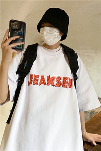 2023男生新款美式重磅短袖字母印花半袖上衣JK23215-p25控39图片