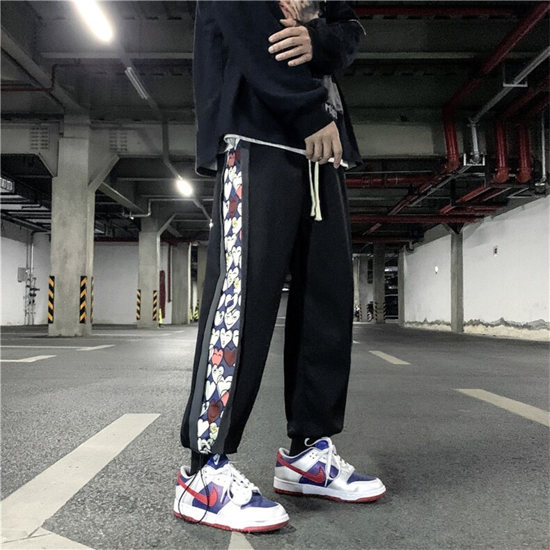 裤子男2023春秋季新款ins潮流休闲裤大码宽松运动长裤K03022-P35,男装休闲裤,星座308B-1