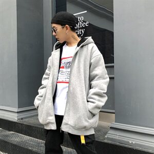 嘻哈加绒加厚卫衣男士连帽潮流加肥加大外套帽衫男加厚B90款P120图片