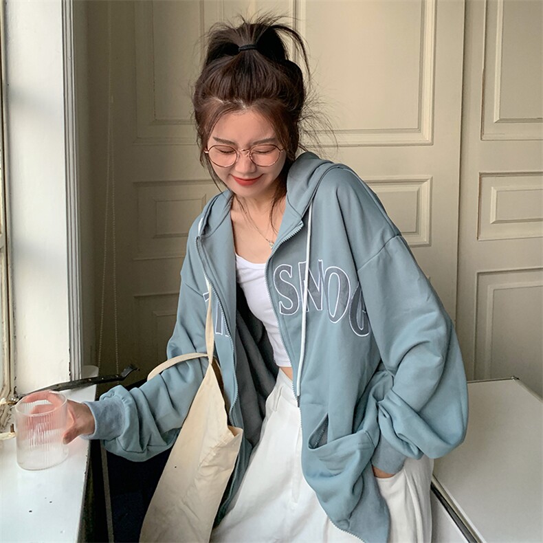 320克加绒大码宽松立领拉链卫衣女长袖oversize外套女E637-P60,女装短外套,星座911-2(原星座613-2）