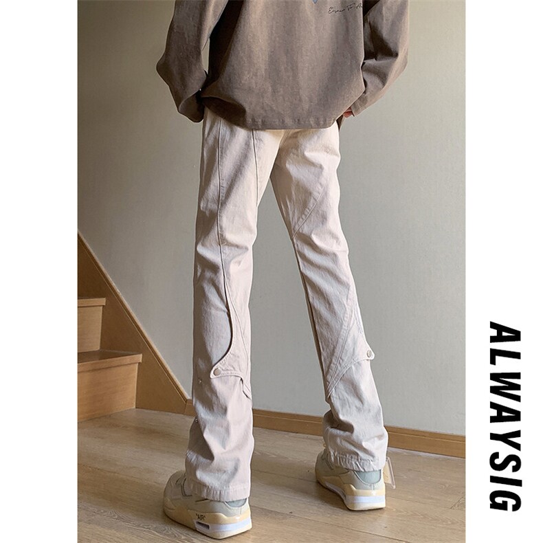 2025春季新款内景大码潮高街微喇工装裤M-5XHK23092-特P50，男装休闲裤，电商A022