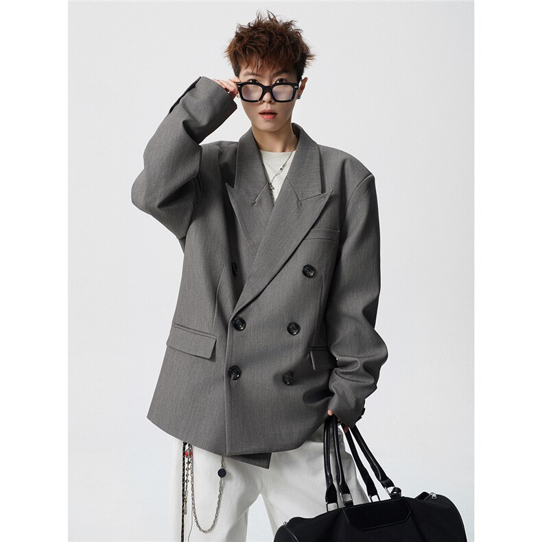 双排扣大码M-5XL西服男成分96%聚酯纤维4%氨纶XF78127P85控128,男装西服,星座227-7