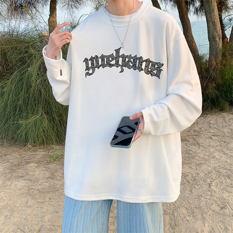 抖音供货、秋季现货舒适棉宽松重磅长袖T恤D223A-CT2313-特P28,男装T恤,电商019-1