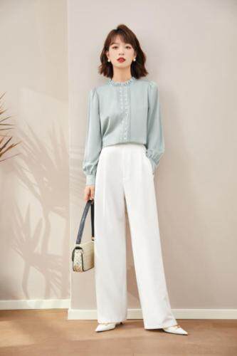 2021秋季新品韩版木耳领气质上衣，其它，秋子丰色(3F)