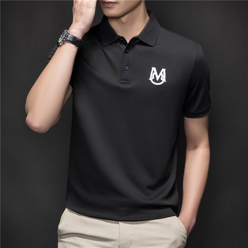 POLO衫男士短袖t恤翻领2023夏季新款潮牌休闲商务男装上衣图片
