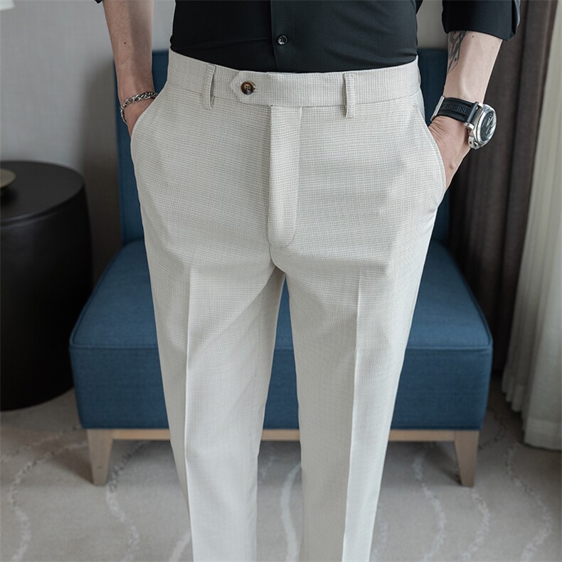CK7-P70男士秋冬格子长裤色织面料休闲男裤子29-38码咖色,男装休闲裤,电商A211