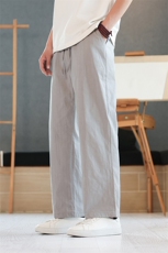 8XL-M亚麻裤男肌理感冰丝薄款休闲裤长裤男宽松百搭情侣裤K919P58，男装休闲裤，电商D206-1