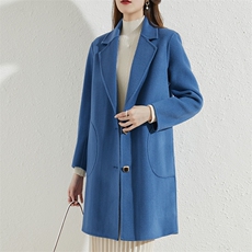 女士秋冬新款简约双面呢大衣经典版型休闲时尚百搭显瘦外套，女装双面呢大衣，赛欧妮