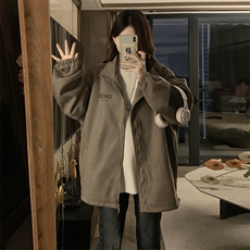 C888-P100鹿皮绒夹克女美拉德重磅休闲飞行员外套翻领情侣上衣，男装夹克，星座911-2(原星座613-2）