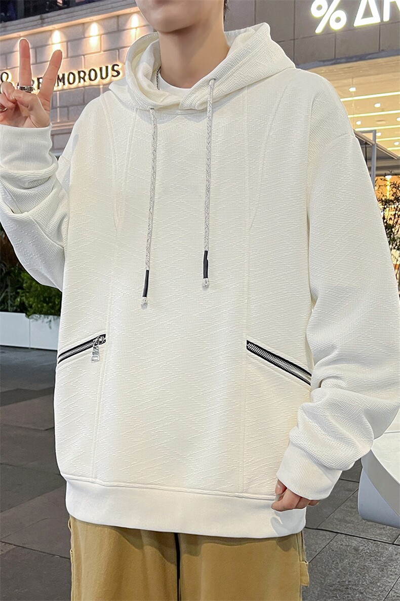 春季新款大码男士连帽套头提花卫衣6658-P45大码元,男装卫衣,星座209