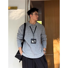 JY437-P54美式复古休闲慵懒风V领针织衫男纯色外套网图，男装针织衫/毛衣，星座1501-3