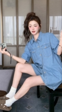 现货！牛仔套装女夏季牛仔短袖高腰短裤两件套2C212-G86-P135-188，女装套装/套裙，2C212