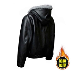 现货冬季美式潮牌痞帅PU皮机车服棉衣毛毛绒狼王座山雕皮棉服，男装棉衣，电商A486-1
