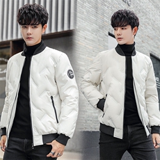 标80%绒青年男士立领羽绒服男短款修身棒球服外套潮DB6561-P120，男装羽绒服，星座1210A