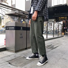春季裤子男潮牌阔腿宽松抽绳直筒裤韩版西裤中性休闲裤潮501-p27,男装休闲裤,星座1008-1