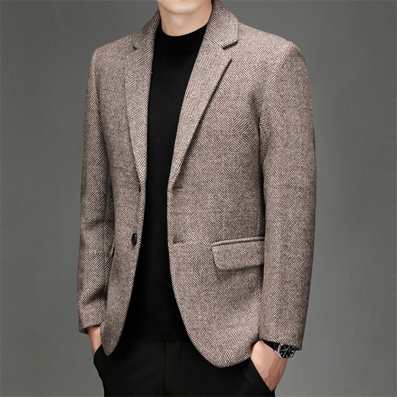 CK3817钱塘2020-2冬季厚款商务休闲简约中年男士夹克外套P160图片