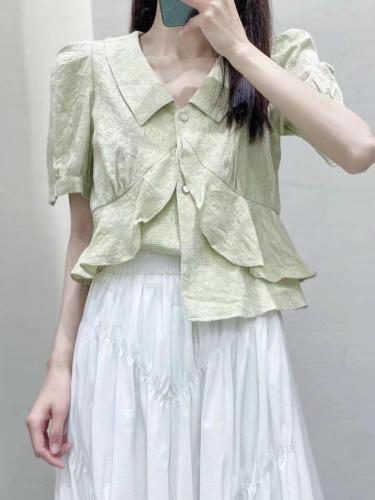 韩版荷叶边小衫,女装,WW9