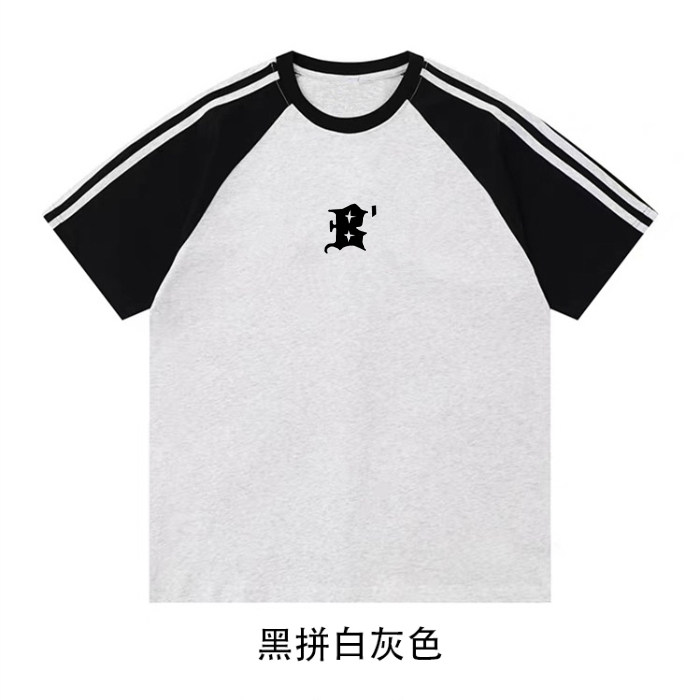 2025美式220克三条杠撞色短袖T恤网图C403A-ZST2603特P25,男装T恤,电商C403A