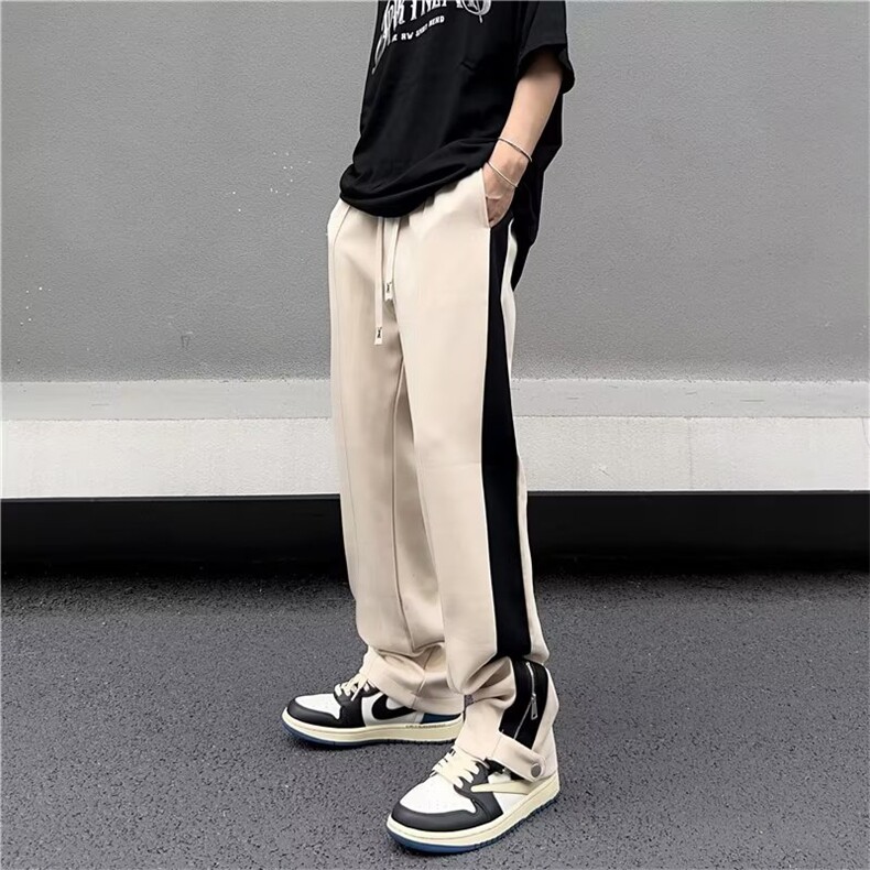 休闲长裤男款夏季薄款直筒微喇裤子美式vibe潮牌运动裤K0494-P40,男装休闲裤,星座308B-1