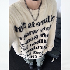 23M806-P78美式慵懒风毛衣街头宽松情侣针织衫上衣毛线衣，男装针织衫/毛衣，电商B327