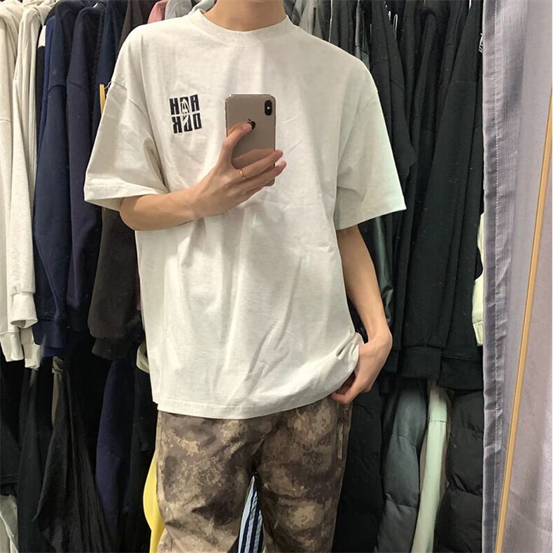 万针全刺绣工艺抖音得物高品质260克重磅纯棉双纱美式高街短袖T恤,男装T恤,电商A486-1