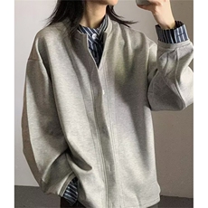 简约纯色立领卫衣春秋男女情侣高级感拉链衫外套上衣流行W166，女装短外套，星座1116A（原606A-3）