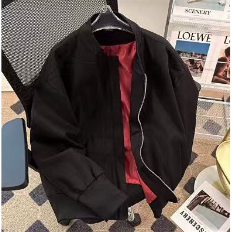 美式棒球服外套秋季痞帅高级感工装飞行员立领夹克男生WL913-p70,男装夹克,星座1008