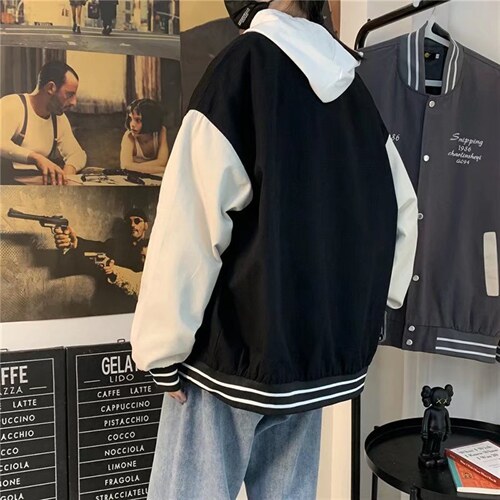 潮流夹克潮男春季棒球领夹克J821P47图片