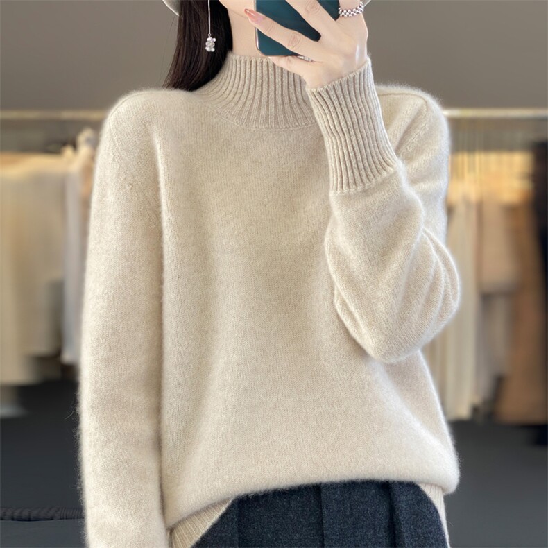 时尚潮流羊毛通勤纯毛七针明星同款羊毛衫女气质百搭,女装羊毛衫,大美人高端店