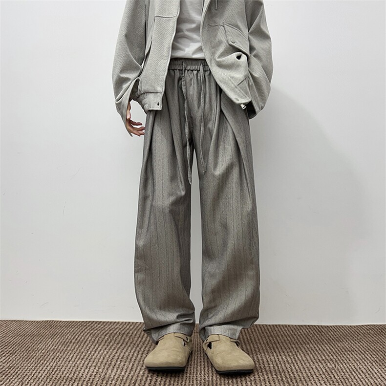 港风秋款男休闲西裤条纹宽松休闲长裤h8067P50,男装西裤,星座1013-1