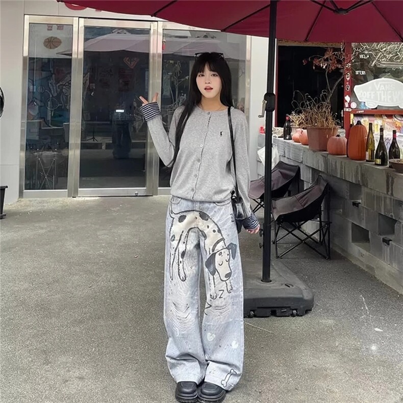 原宿新款气质简约ins时尚百搭慵懒文艺牛仔裤日系潮流流行,男装牛仔裤,星座1210-1