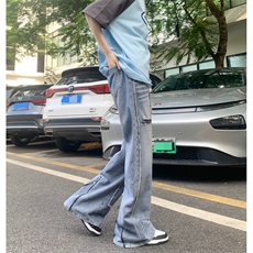 美式高街牛仔裤男韩版潮流个性帅2025秋冬季新款ins长裤RK982-P68，男装牛仔裤，星座412