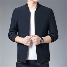 2023春季新款中青年男纯色棒球领外套休闲潮上衣夹克爸爸男装，男装夹克，电商B212（原钱塘6029）