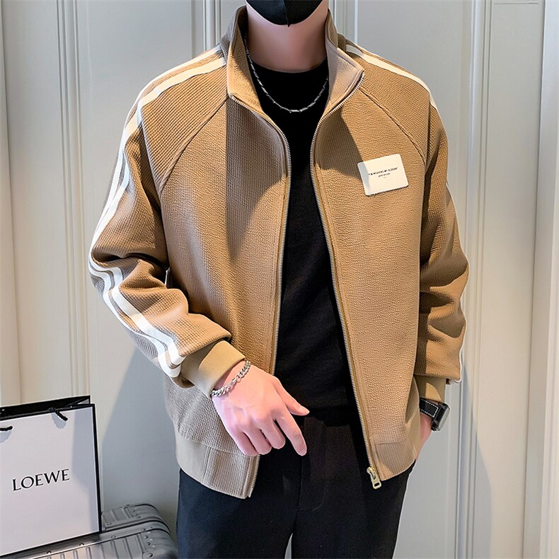 2025新款春季男士外套潮牌帅气条纹夹克上衣 A313-1-JK8805-P125图片