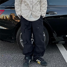 加绒工装裤子男秋冬季2025新款直筒伞兵加厚男生冲锋休闲长裤，男装工装外套，星座506A