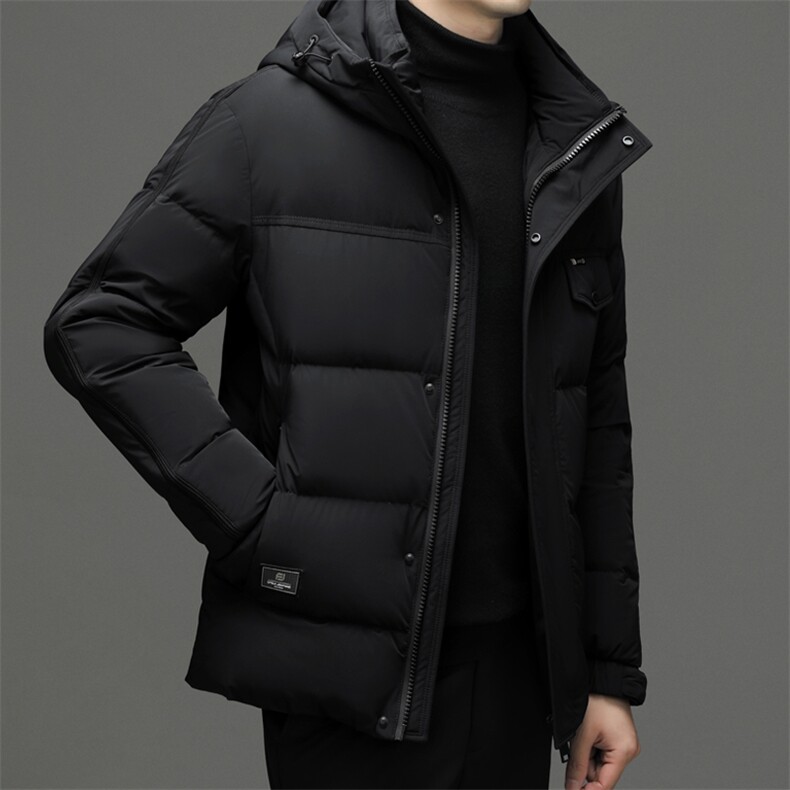 冬季新款男士连帽羽绒服中年商务休闲鸭绒上衣加厚保暖男装外套,男装羽绒服,电商B212（原钱塘6029）