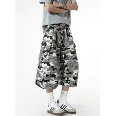 夏复古街头风迷彩多口袋工装7分裤褶皱宽松阔腿裤男KA1976，男装工装外套，星座1116A（原606A-3）