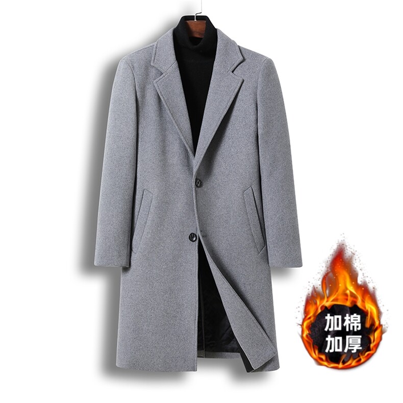 秋冬新款羊毛羊绒大衣男士宽松休闲呢子加厚中长款毛呢外套修身男，女装短外套，星座505-2（原电商A260-1)