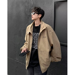 WJ9917-P60 灯芯绒立领外套男款秋季宽松运动夹克百搭潮牌棒球服图片