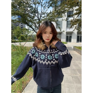 5693-P67原版做工毛领可拆卸纯棉华棉复合连帽卫衣薄款/加绒图片