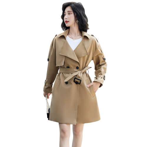 风衣女中长款小个子2022春季新款韩版流行高端大气短款大衣外套,女装风衣,瑶迪依秀