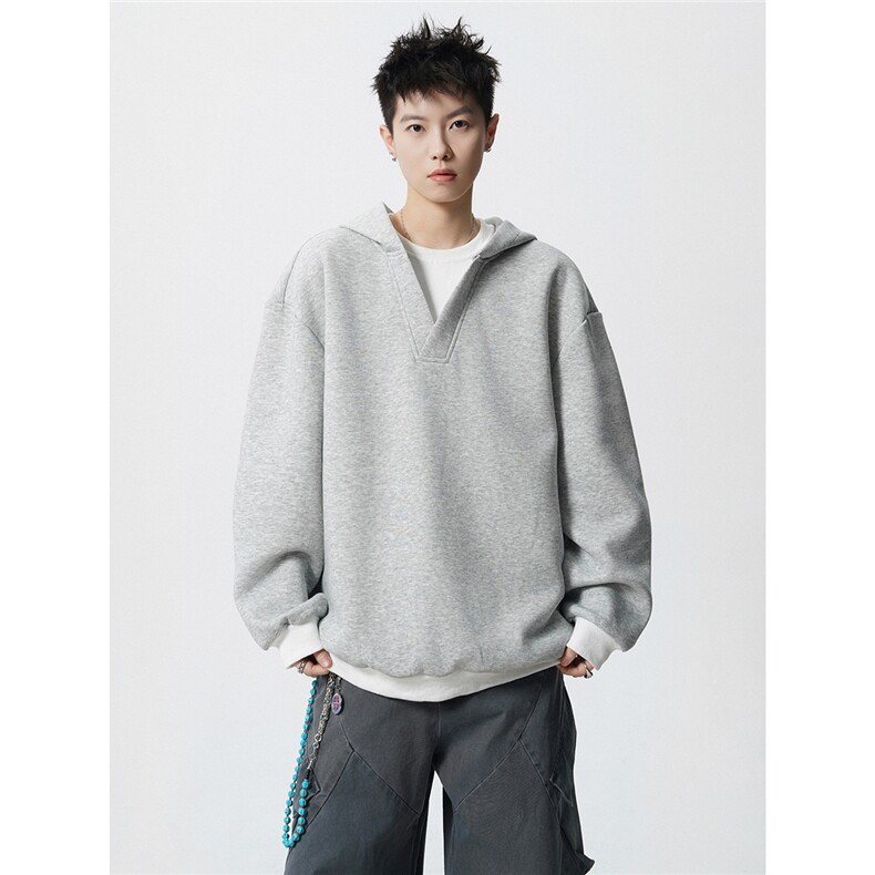 MW2527-特P55控9854棉46聚酯连帽假两件POLO情侣卫衣宽松外套男,男装Polo衫,电商B370