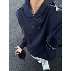 XZ1005-1-TTH0072-P60-解构垫肩拉链卫衣，男装卫衣，星座1005-1